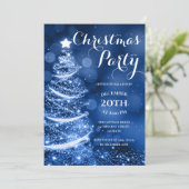 Silver- & Blue-kerstfeestjes Kaart (Staand voorkant)