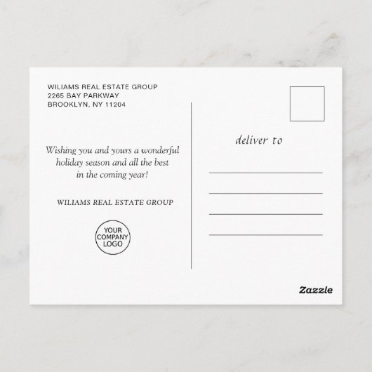 Silver Blue-kerstsierbegroet Briefkaart (Achterkant)