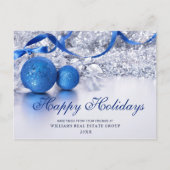 Silver Blue-kerstsierbegroet Briefkaart (Voorkant)