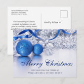 Silver Blue-kerstsierbegroet Feestdagenkaart (Voorkant / Achterkant)