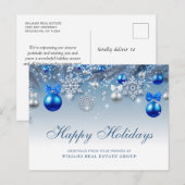 Silver Blue-kerstsierbegroet Feestdagenkaart (Voorkant / Achterkant)