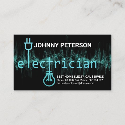 Silver Blue Lightning Electricia-signaalcircuit Visitekaartje (Voorkant)