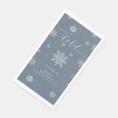 Silver Blue Magical Snowflake Baby Shower Welcome  Servet (Hoek)