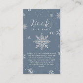 Silver Blue Magical Snowflake Books Baby Shower  Informatiekaartje (Voorkant)