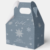 Silver Blue Magical Winter Snowflake Baby Shower  Bedankdoosjes (Achterkant)