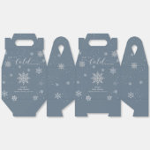 Silver Blue Magical Winter Snowflake Baby Shower  Bedankdoosjes (Ongevouwen)