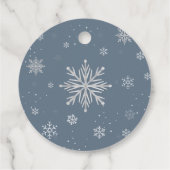 Silver Blue Magical Winter Snowflake Baby Shower  Bedankjes Labels (Achterkant)