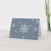 Silver Blue Magical Winter Snowflake Baby Shower  Bedankkaart (Achterkant)