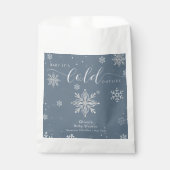 Silver Blue Magical Winter Snowflake Baby Shower  Bedankzakje (Voorkant)