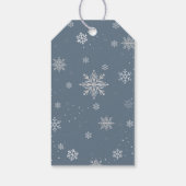 Silver Blue Magical Winter Snowflake Baby Shower  Cadeaulabel (Achterkant)