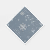 Silver Blue Magical Winter Snowflake Baby Shower Servet (Hoek)