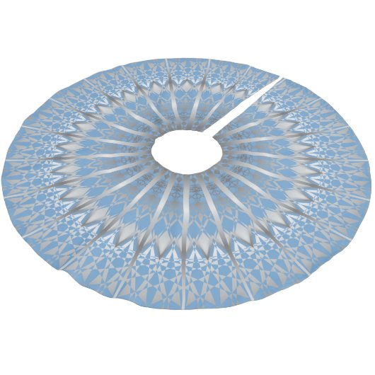 Silver Blue Mandala | Kerstboom Rok (Gekanteld)