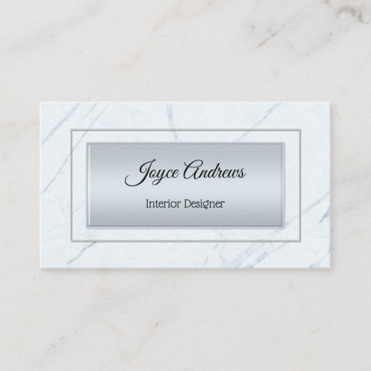 Silver Blue Marble Interior Design Visitekaartje (Voorkant)