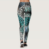 Silver Blue Marbles Tiger Faux Cells Leggings (Achterkant)
