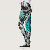 Silver Blue Marbles Tiger Faux Cells Leggings (Links)
