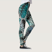 Silver Blue Marbles Tiger Faux Cells Leggings (Rechts)