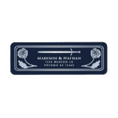 Silver Blue Medieval Fantasy Sword Wedding Label (Voorkant)