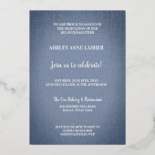 Silver Blue Modern 3 Photos Graduation Texture Folie Uitnodiging (Achterkant)