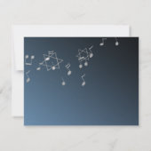 Silver Blue Music Bar Mitzvah/ Response Kaart (Achterkant)