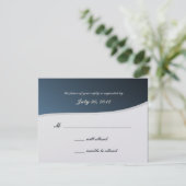 Silver Blue Music Bar Mitzvah/ Response Kaart (Staand voorkant)