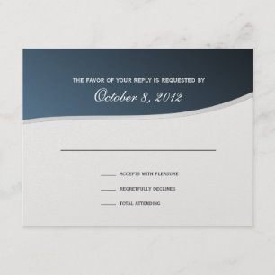 Silver Blue Music Response-Kaart RSVP Kaartje