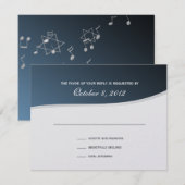 Silver Blue Music Response-Kaart RSVP Kaartje (Voorkant / Achterkant)