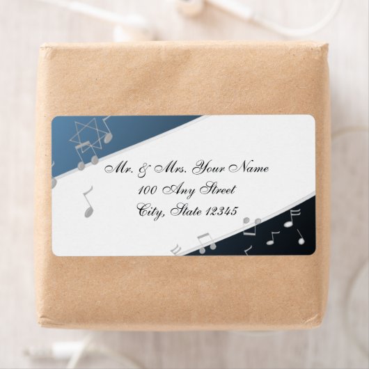 Silver Blue Muziek in de lucht Etiket (Insitu)