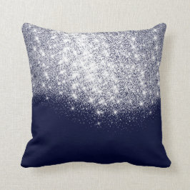 Silver Blue Navy Gray Glitter Makeup Artist Beauty Kussen