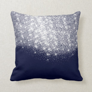 Silver Blue Navy Gray Glitter Makeup Artist Beauty Kussen