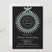 Silver & Blue Ornament Cocktail-kerstfeest Kaart (Voorkant)