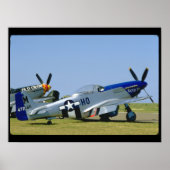 Silver & Blue, P51 Mustang, Side_WWII Planes Poster (Voorkant)