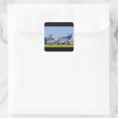 Silver & Blue, P51 Mustang, Side_WWII Planes Vierkante Sticker (Tas)
