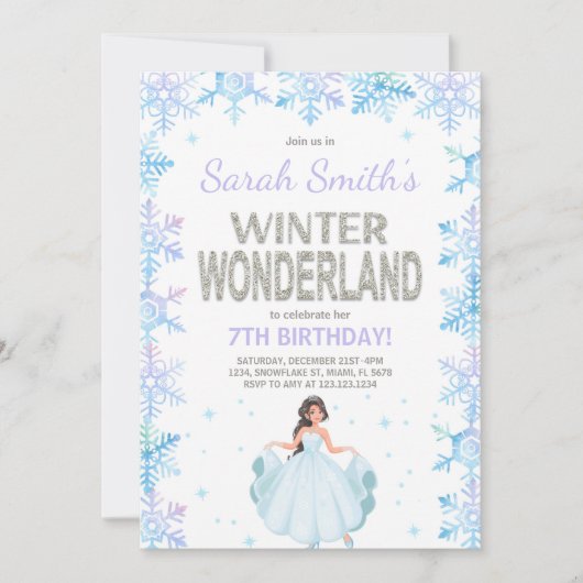 Silver Blue Party Theme Kaart (Voorkant)