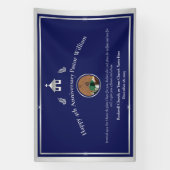 Silver Blue Pastor Jubileum of Kerkevenement Spandoek (Verticaal)