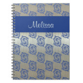 Silver Blue Pisces Fish Pattern Notitieboek (Voorkant)
