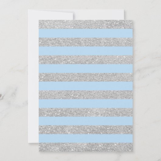 Silver Blue Quinceanera-uitnodiging Kaart (Achterkant)