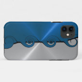 Silver Blue Roestvrij metalen patroon Case-Mate iPhone Case (Achterkant (horizontaal))