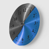 Silver Blue Roestvrij staal Metaal Kijk Grote Klok (Hoek)