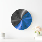 Silver Blue Roestvrij staal Metaal Kijk Grote Klok (Huis)