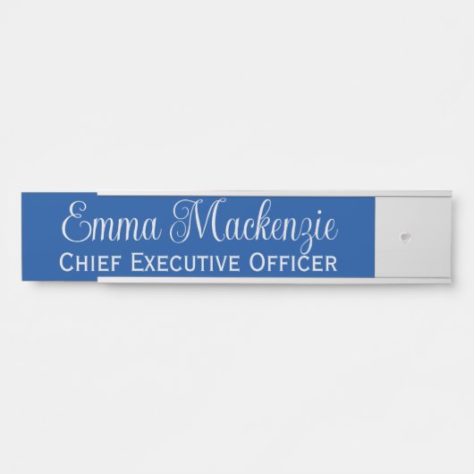 Silver Blue Script-deur voor Kantoor Deurbordje (Voorkant)