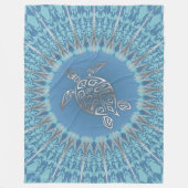 Silver Blue Sea Turtle And Mandala Fleece Deken (Voorkant)