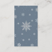 Silver Blue Snowflake Diaper Raffle Baby Shower  Informatiekaartje (Achterkant)