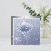 Silver Blue Snowflake Sweet Sixteen Birthday Kaart (Staand voorkant)