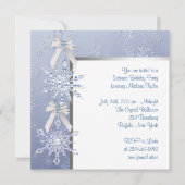 Silver Blue Snowflake Sweet Sixteen Birthday Kaart (Achterkant)