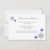 Silver Blue Snowflake Winter Accommododatie Card Kaart (Voorkant)
