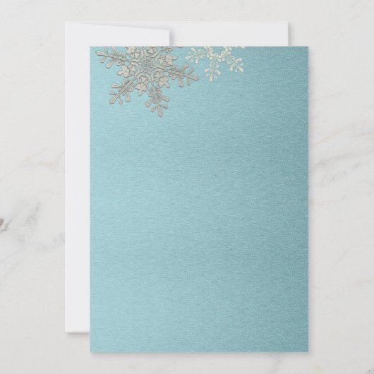 Silver Blue Snowflake Winter Kerstfeestdag Kaart (Achterkant)