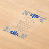 Silver Blue Snowflake Winter Sweet 16 Acryl Uitnodigingen (Laagn)