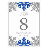 Silver Blue Snowflake Winter Wedding Kaart (Voorkant)