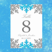 Silver Blue Snowflake Winter Wedding Kaart