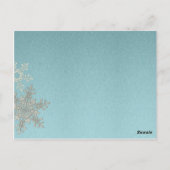 Silver Blue Snowflake Winter Wedding Table Kaart (Achterkant)